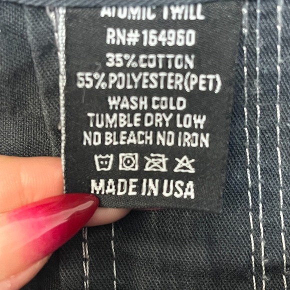 Origin Twill Pants Mens 34 Black Cotton Straight Leg Logo Contrast Stitching - Picture 7 of 14